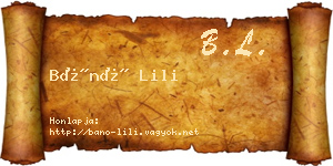 Bánó Lili névjegykártya